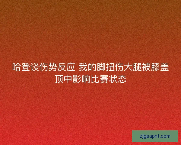 哈登谈伤势反应 我的脚扭伤大腿被膝盖顶中影响比赛状态